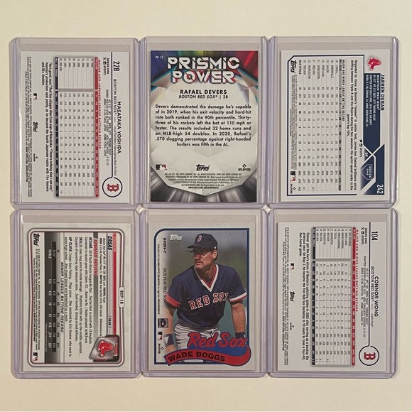 Lot of 6 Boston Red Sox Topps MLB Baseball Cards - Picture 2 of 9